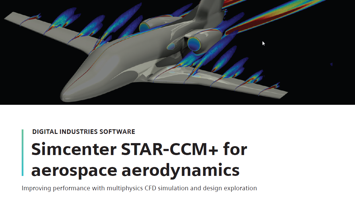 Siemens SW Simcenter STAR CCM for aerospace aerodynamics Fact Sheet Thumbnail