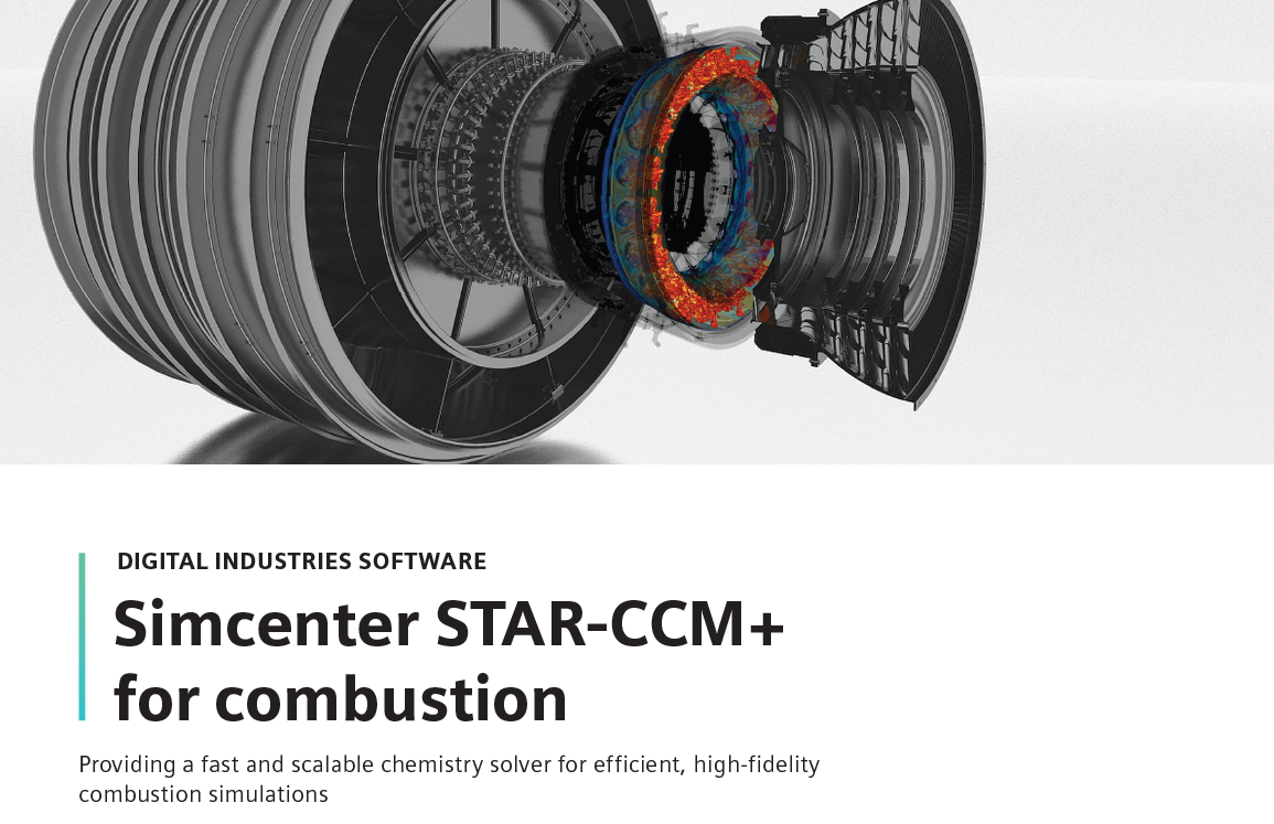 Siemens SW Simcenter STAR CCM for combustion Fact Sheet Thumbnail